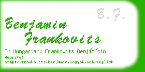 benjamin frankovits business card